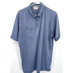 Linksoul Shirt Mens Sz XL Blue Striped Polo Golf Casual